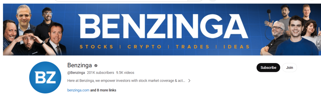 Benzinga TV channel - Forex Trading YouTube Channels