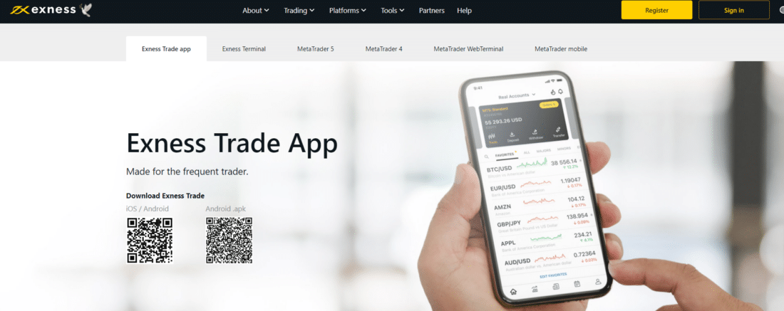 Exness Trading Application