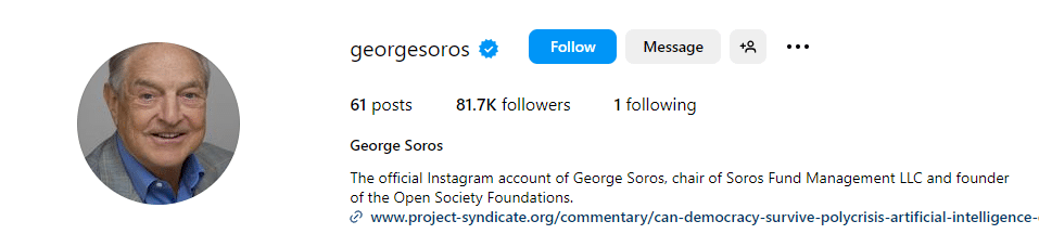 George Soros - Forex Traders to follow on Instagram