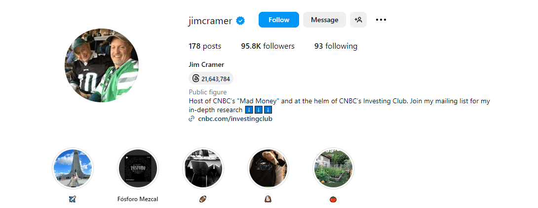 Jim Cramer - Forex Traders to follow on Instagram